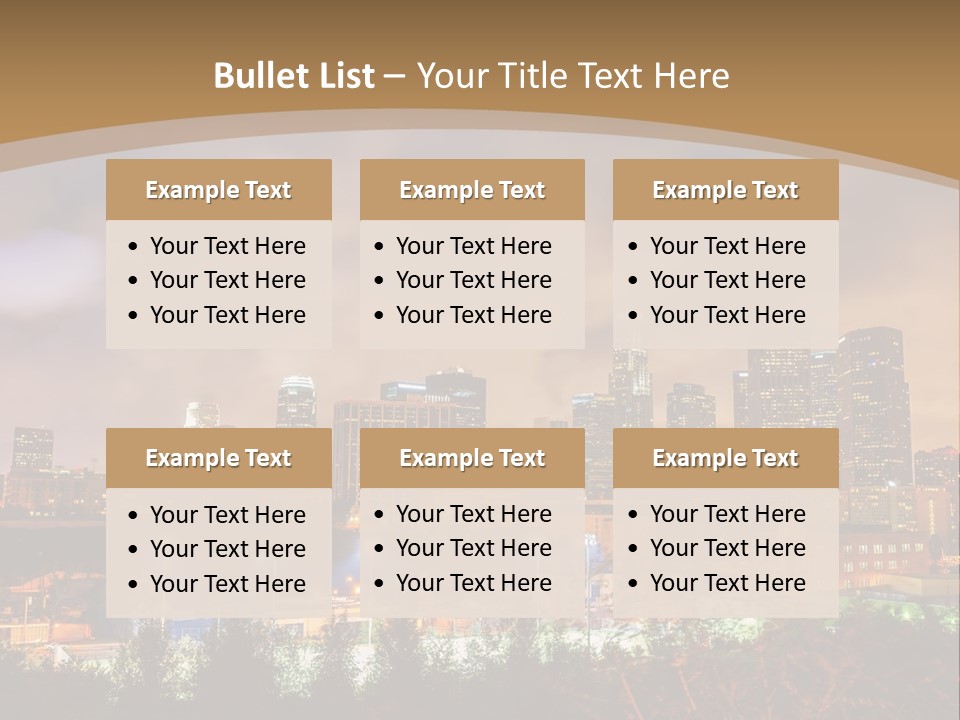 A Picture Of A City At Night With Clouds In The Sky PowerPoint Template