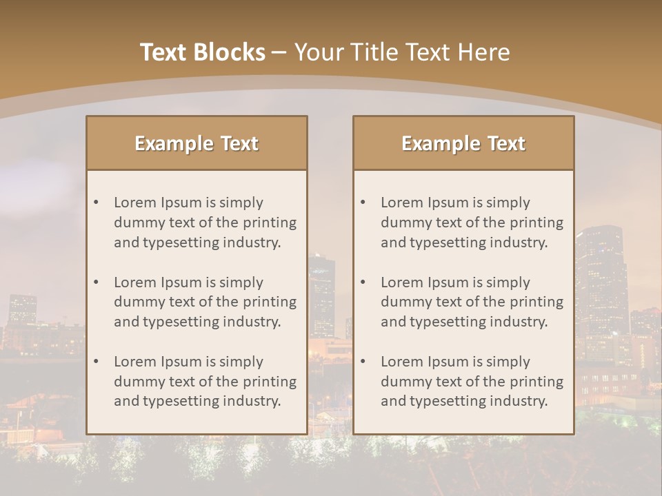 A Picture Of A City At Night With Clouds In The Sky PowerPoint Template
