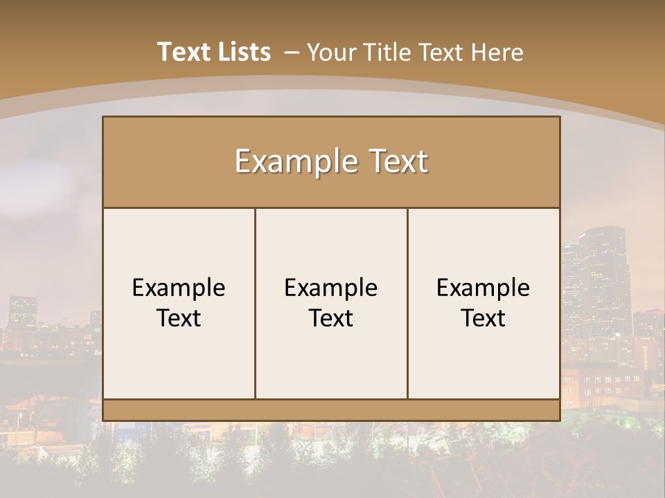 A Picture Of A City At Night With Clouds In The Sky PowerPoint Template