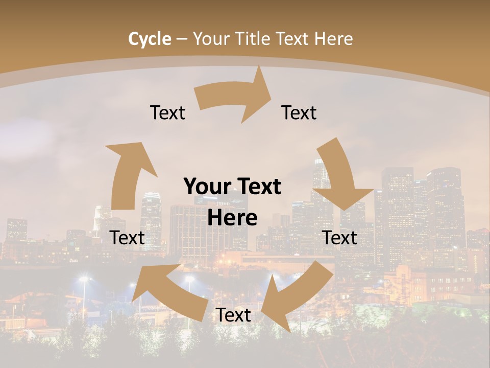 A Picture Of A City At Night With Clouds In The Sky PowerPoint Template
