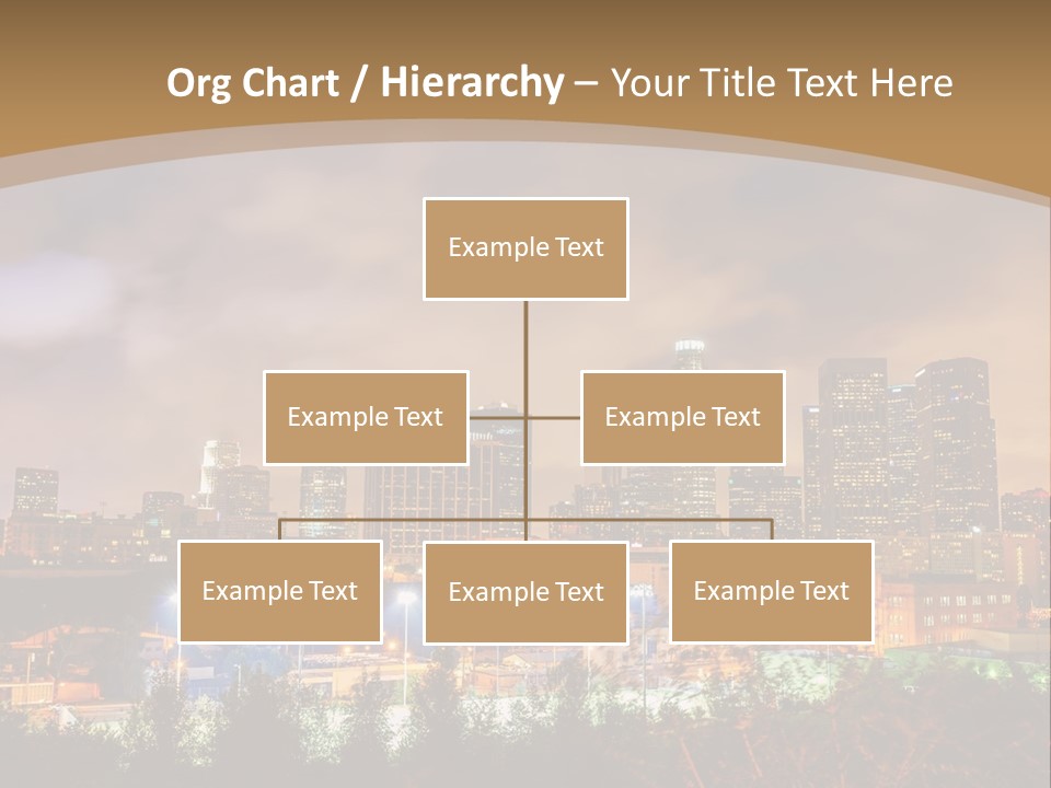 A Picture Of A City At Night With Clouds In The Sky PowerPoint Template
