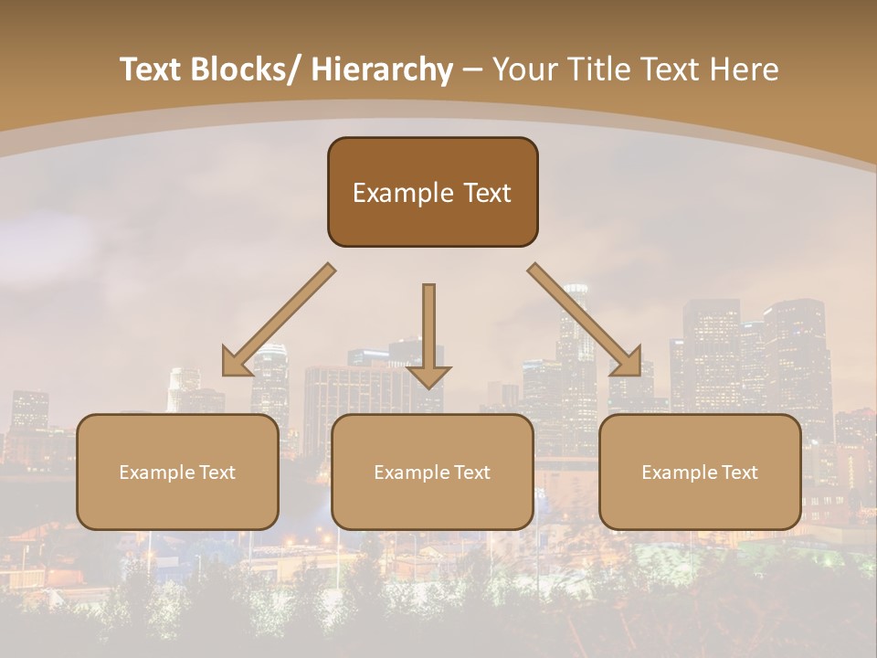 A Picture Of A City At Night With Clouds In The Sky PowerPoint Template