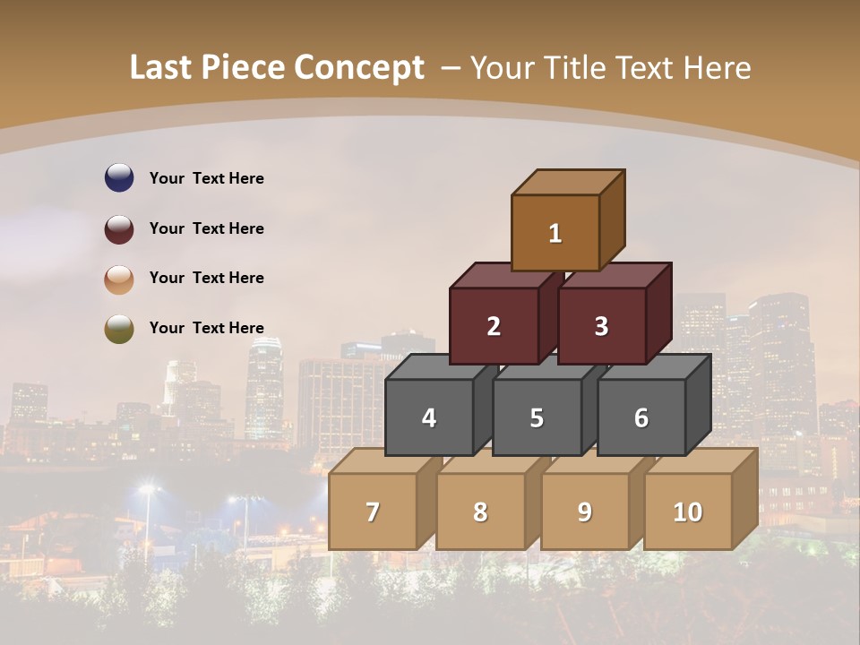 A Picture Of A City At Night With Clouds In The Sky PowerPoint Template