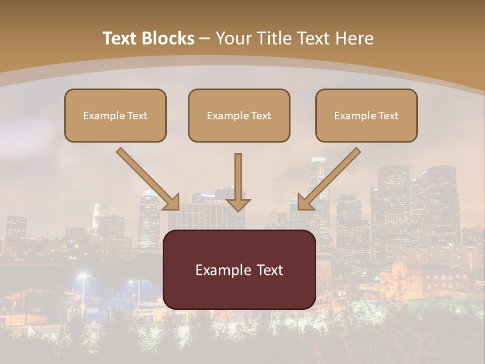 A Picture Of A City At Night With Clouds In The Sky PowerPoint Template