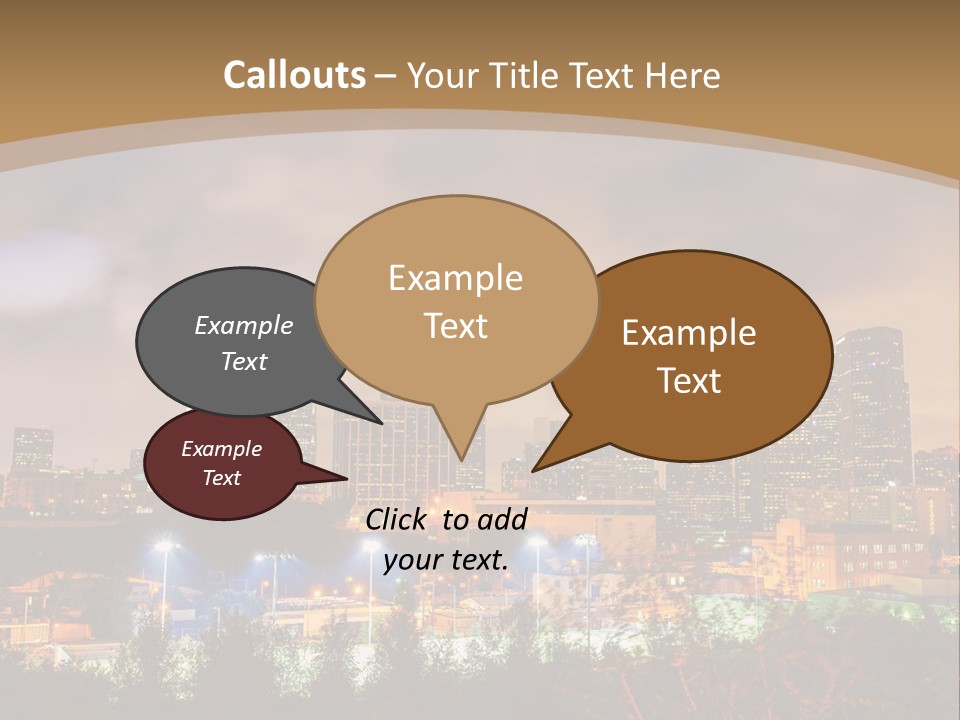 A Picture Of A City At Night With Clouds In The Sky PowerPoint Template