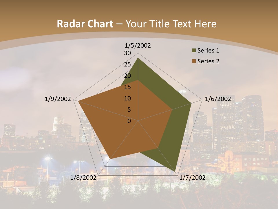 A Picture Of A City At Night With Clouds In The Sky PowerPoint Template