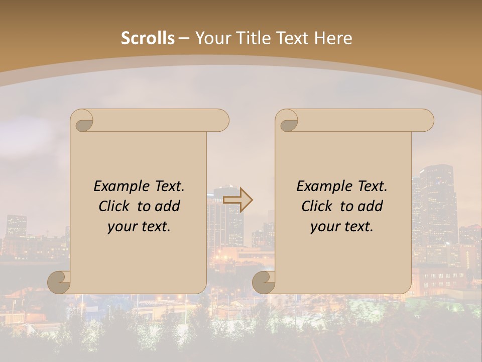 A Picture Of A City At Night With Clouds In The Sky PowerPoint Template