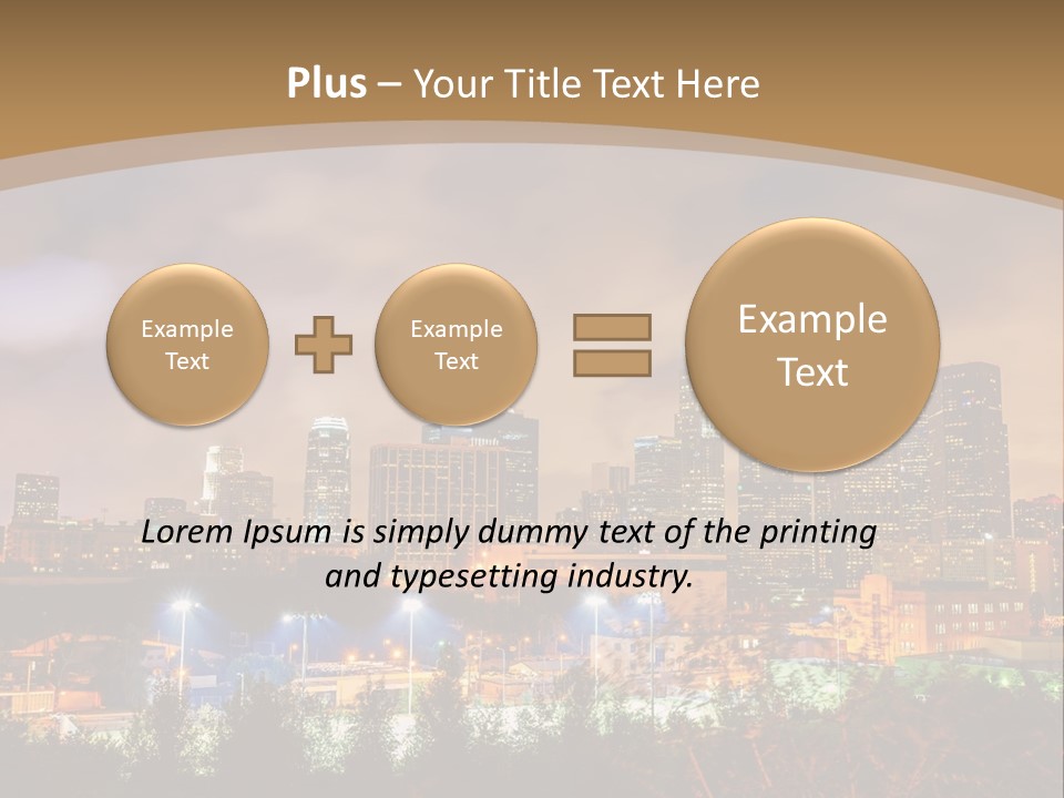 A Picture Of A City At Night With Clouds In The Sky PowerPoint Template