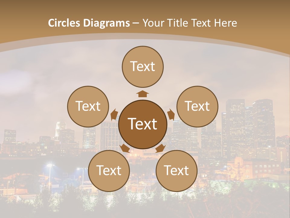 A Picture Of A City At Night With Clouds In The Sky PowerPoint Template