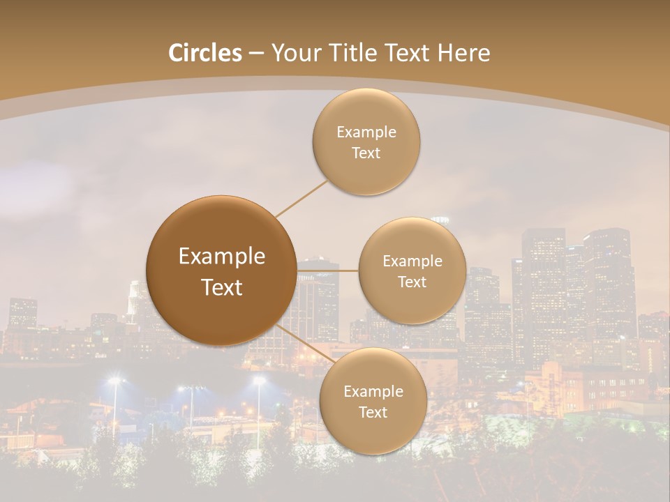 A Picture Of A City At Night With Clouds In The Sky PowerPoint Template