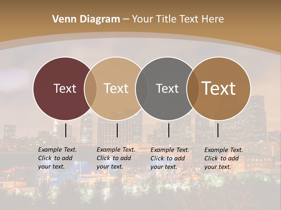 A Picture Of A City At Night With Clouds In The Sky PowerPoint Template