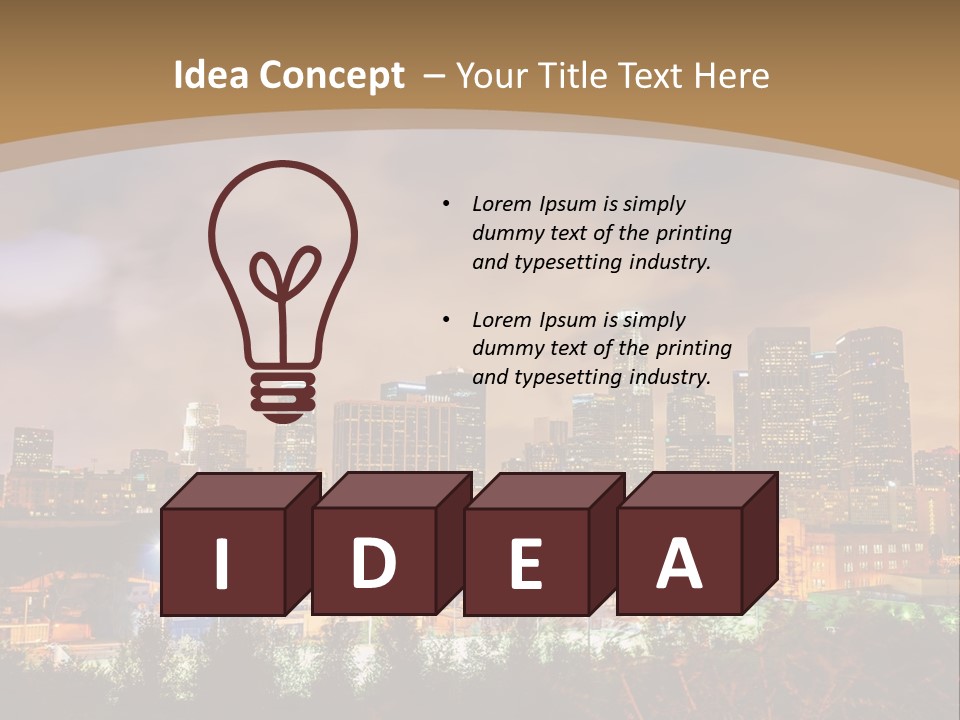 A Picture Of A City At Night With Clouds In The Sky PowerPoint Template