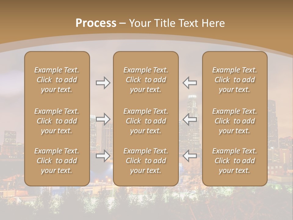 A Picture Of A City At Night With Clouds In The Sky PowerPoint Template