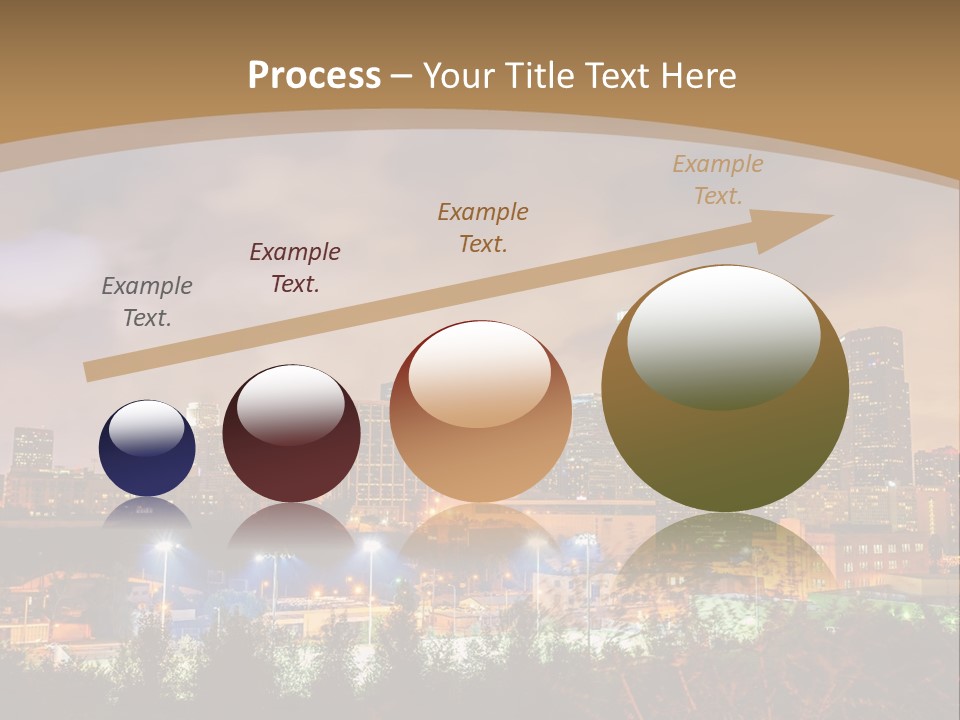 A Picture Of A City At Night With Clouds In The Sky PowerPoint Template