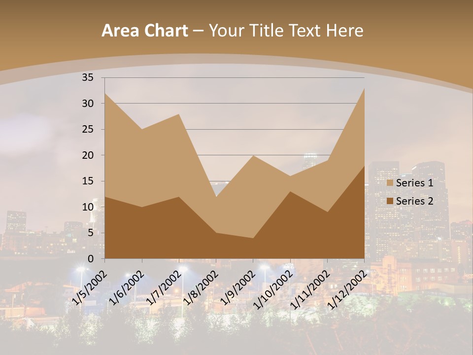 A Picture Of A City At Night With Clouds In The Sky PowerPoint Template