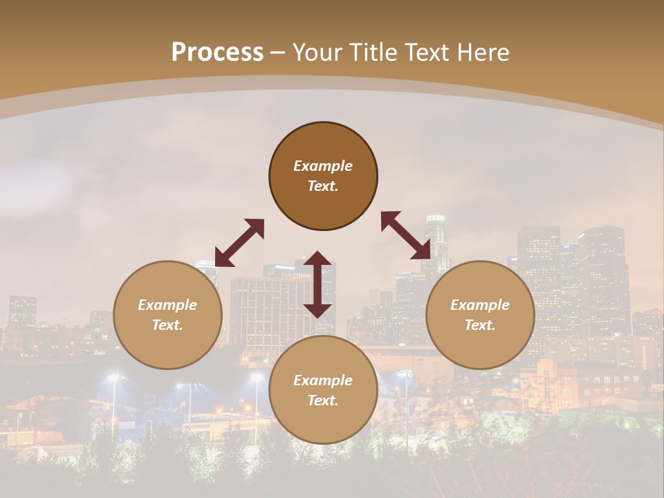 A Picture Of A City At Night With Clouds In The Sky PowerPoint Template