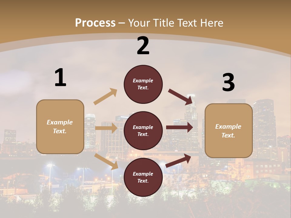 A Picture Of A City At Night With Clouds In The Sky PowerPoint Template