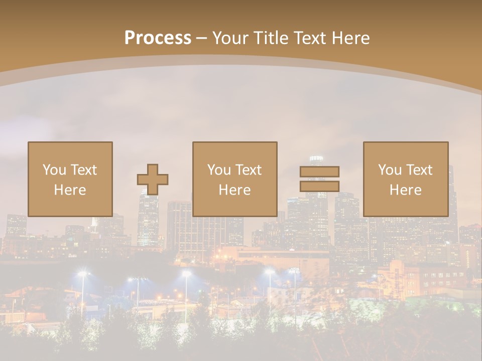 A Picture Of A City At Night With Clouds In The Sky PowerPoint Template