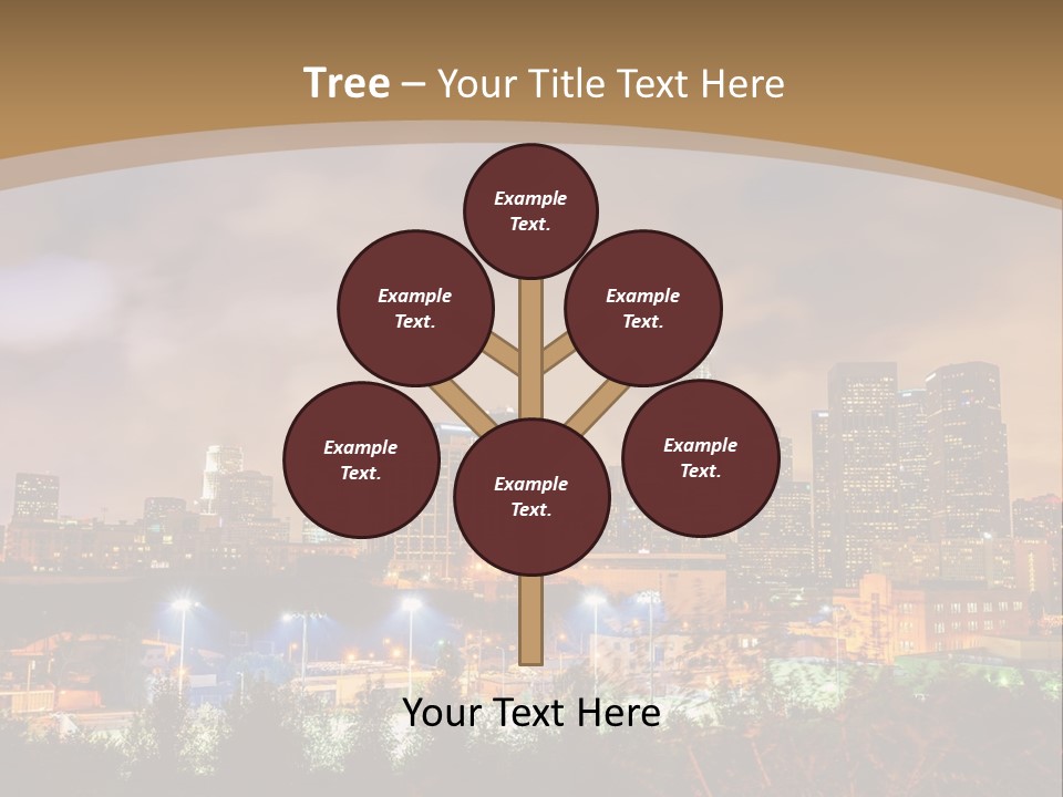 A Picture Of A City At Night With Clouds In The Sky PowerPoint Template