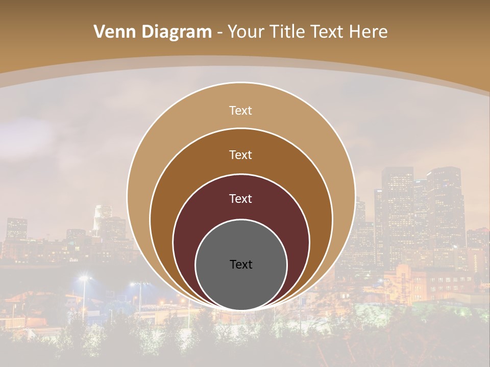 A Picture Of A City At Night With Clouds In The Sky PowerPoint Template