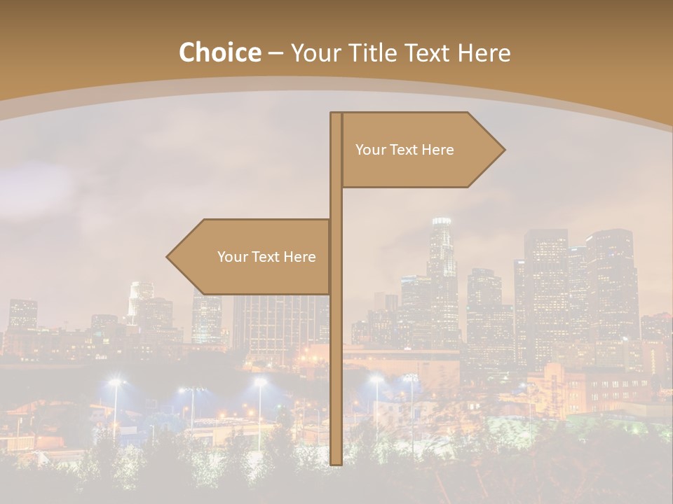 A Picture Of A City At Night With Clouds In The Sky PowerPoint Template