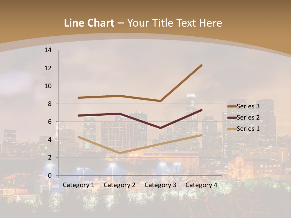 A Picture Of A City At Night With Clouds In The Sky PowerPoint Template