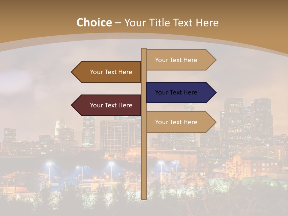 A Picture Of A City At Night With Clouds In The Sky PowerPoint Template