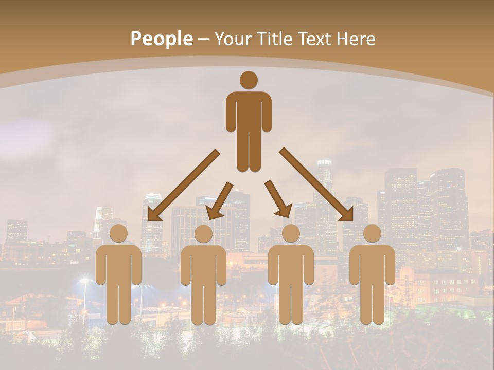 A Picture Of A City At Night With Clouds In The Sky PowerPoint Template