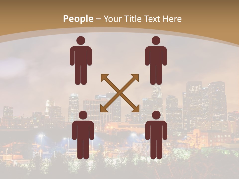 A Picture Of A City At Night With Clouds In The Sky PowerPoint Template