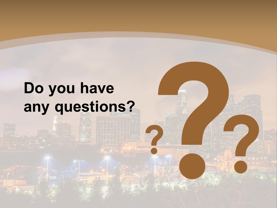 A Picture Of A City At Night With Clouds In The Sky PowerPoint Template