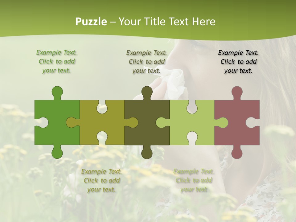 Nose Handkerchief Caucasian PowerPoint Template