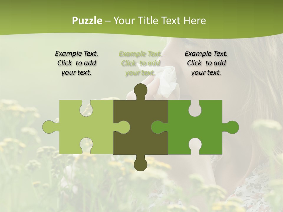 Nose Handkerchief Caucasian PowerPoint Template