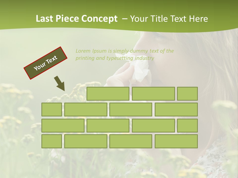 Nose Handkerchief Caucasian PowerPoint Template