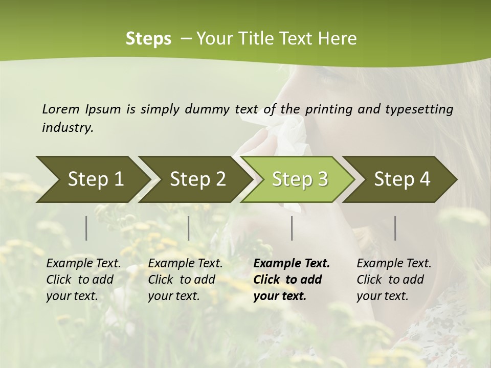 Nose Handkerchief Caucasian PowerPoint Template