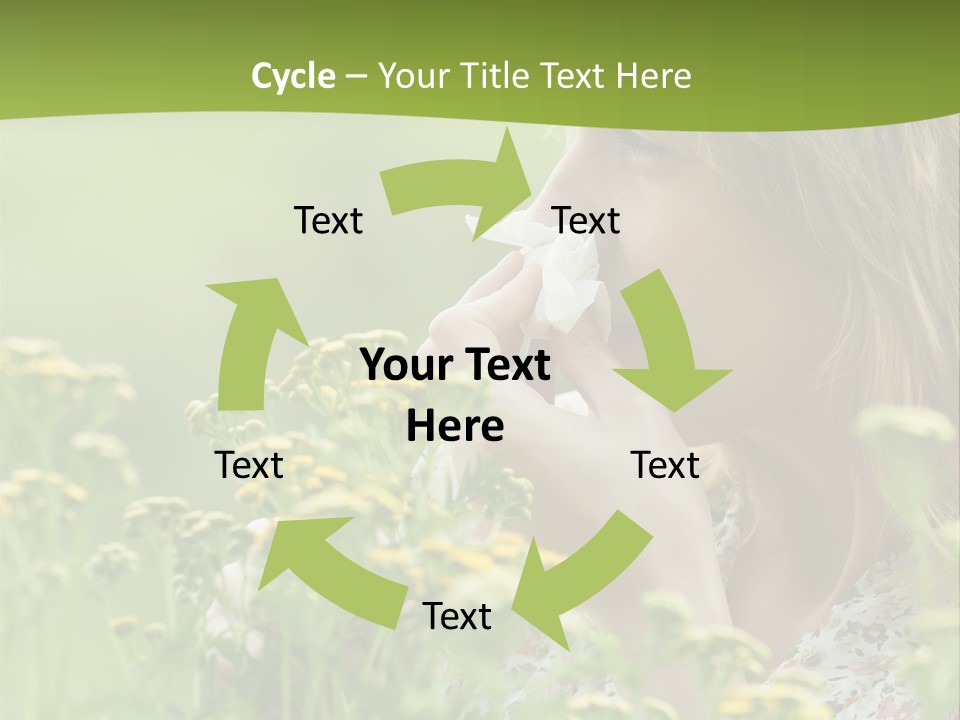 Nose Handkerchief Caucasian PowerPoint Template