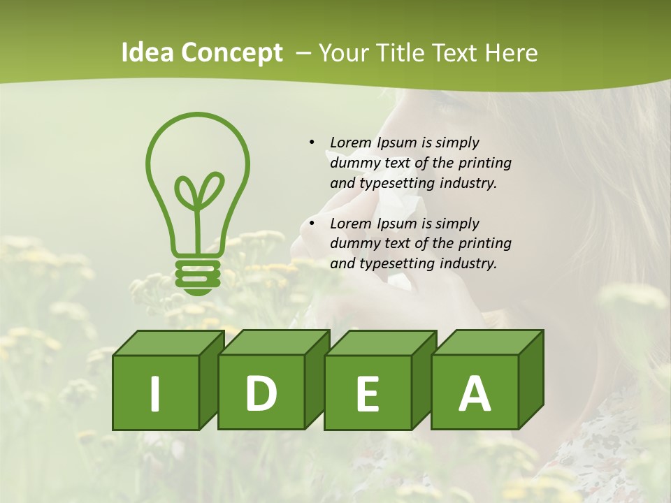 Nose Handkerchief Caucasian PowerPoint Template