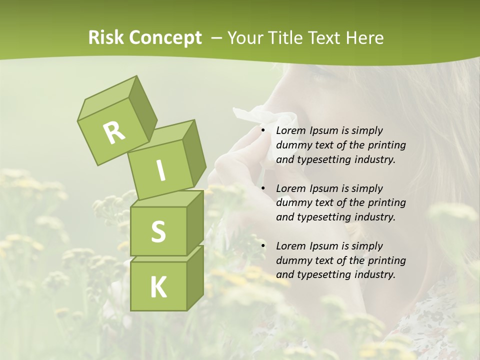 Nose Handkerchief Caucasian PowerPoint Template