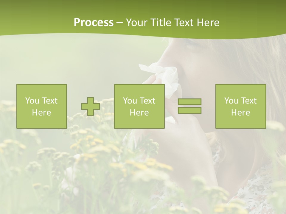 Nose Handkerchief Caucasian PowerPoint Template