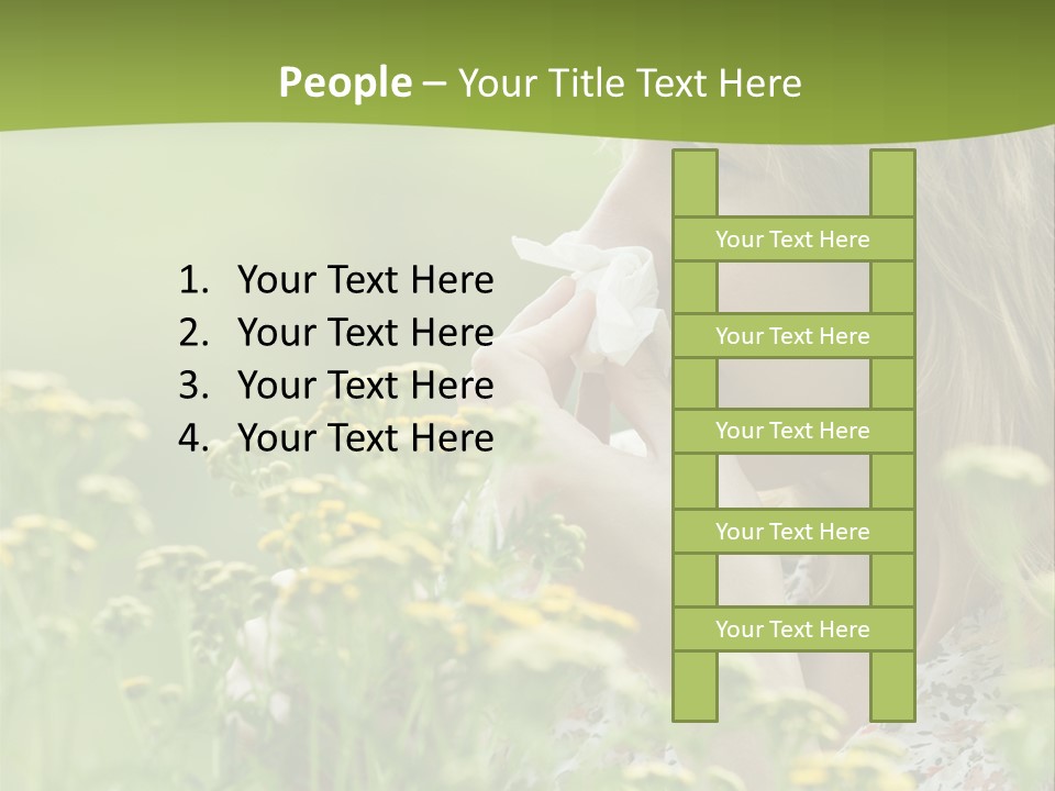 Nose Handkerchief Caucasian PowerPoint Template