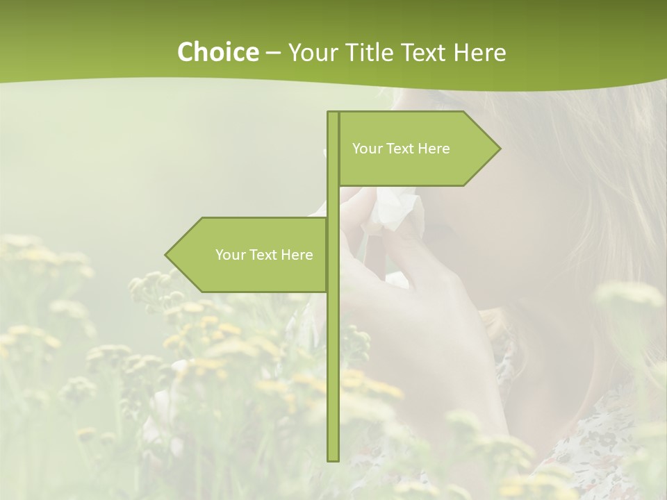 Nose Handkerchief Caucasian PowerPoint Template