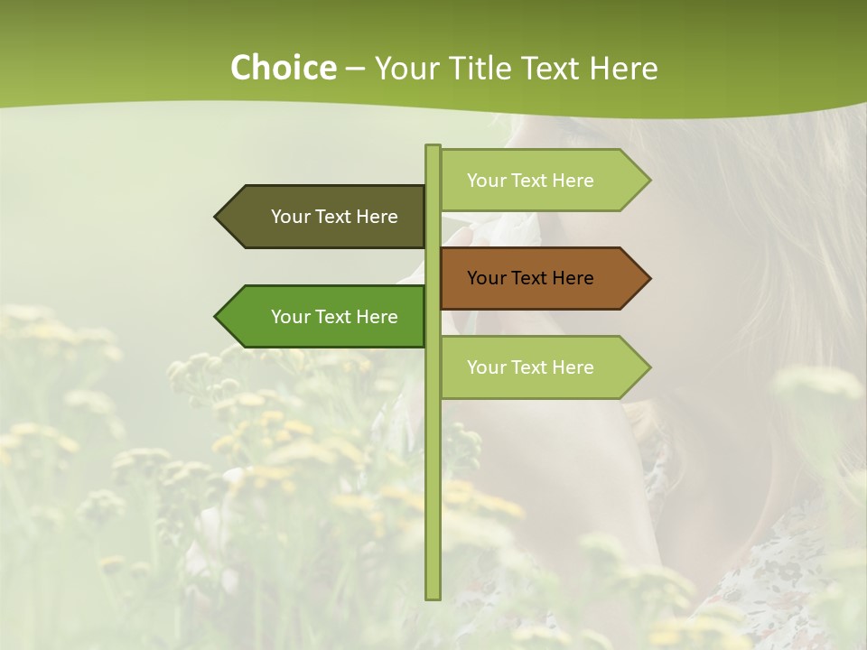 Nose Handkerchief Caucasian PowerPoint Template