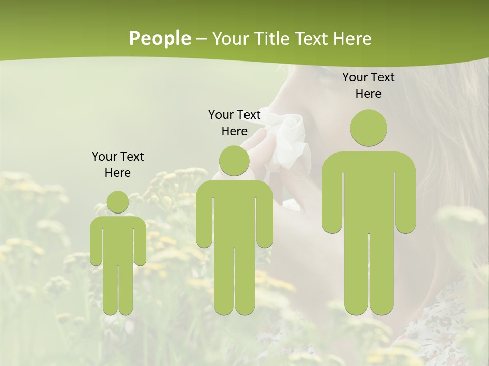 Nose Handkerchief Caucasian PowerPoint Template