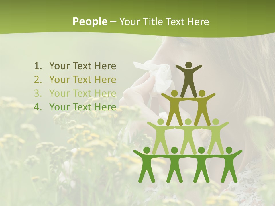 Nose Handkerchief Caucasian PowerPoint Template