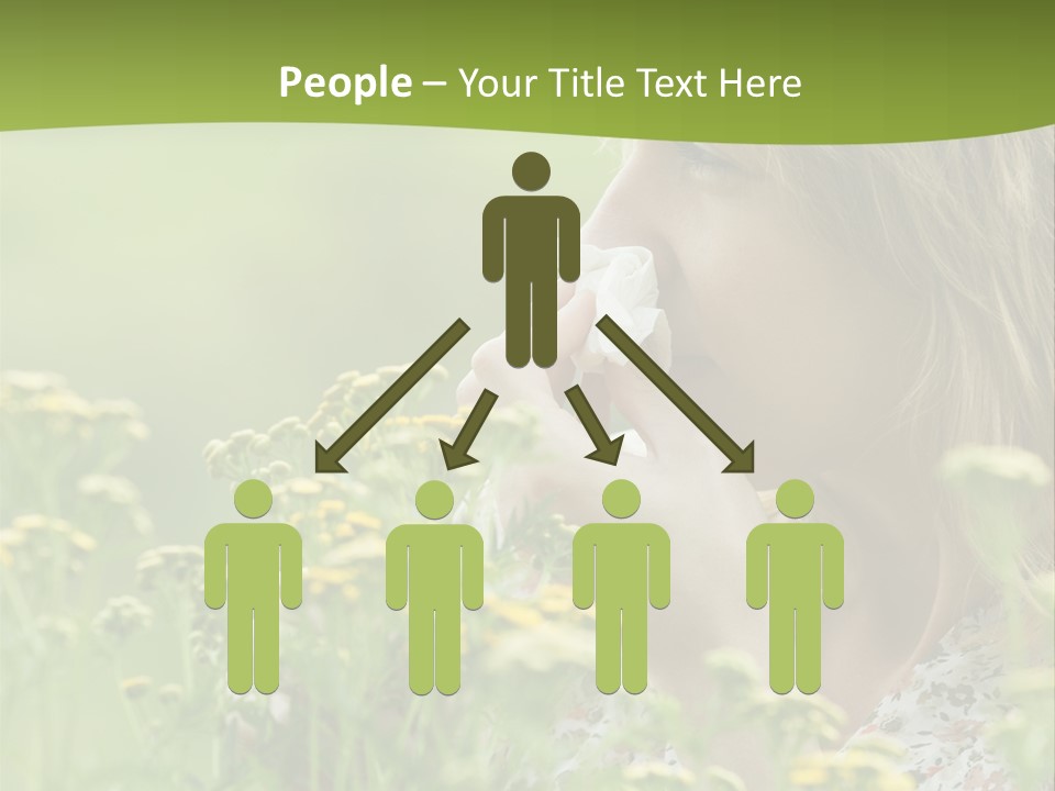 Nose Handkerchief Caucasian PowerPoint Template