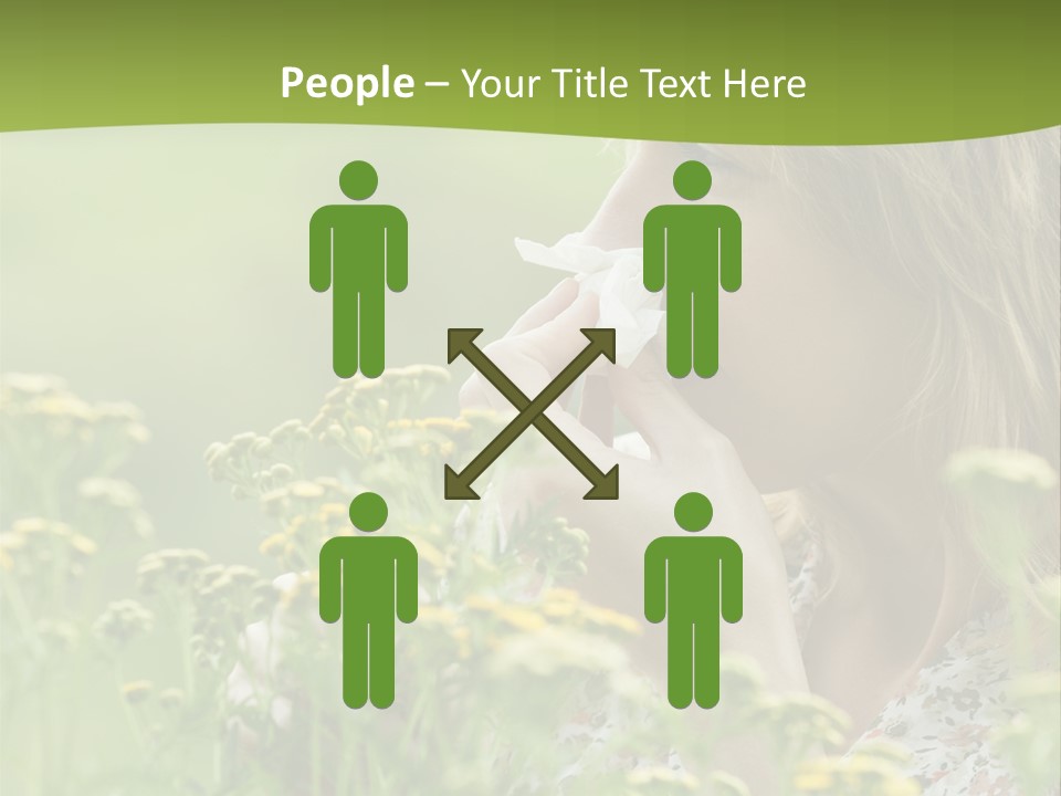 Nose Handkerchief Caucasian PowerPoint Template