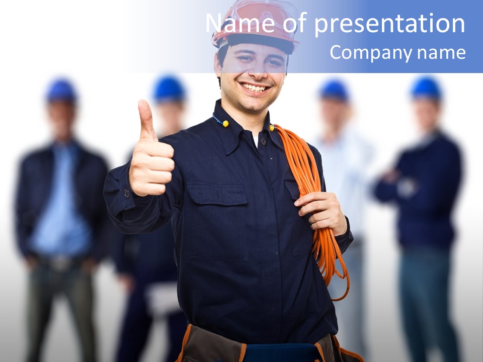 Manager Engineering Helmet PowerPoint Template