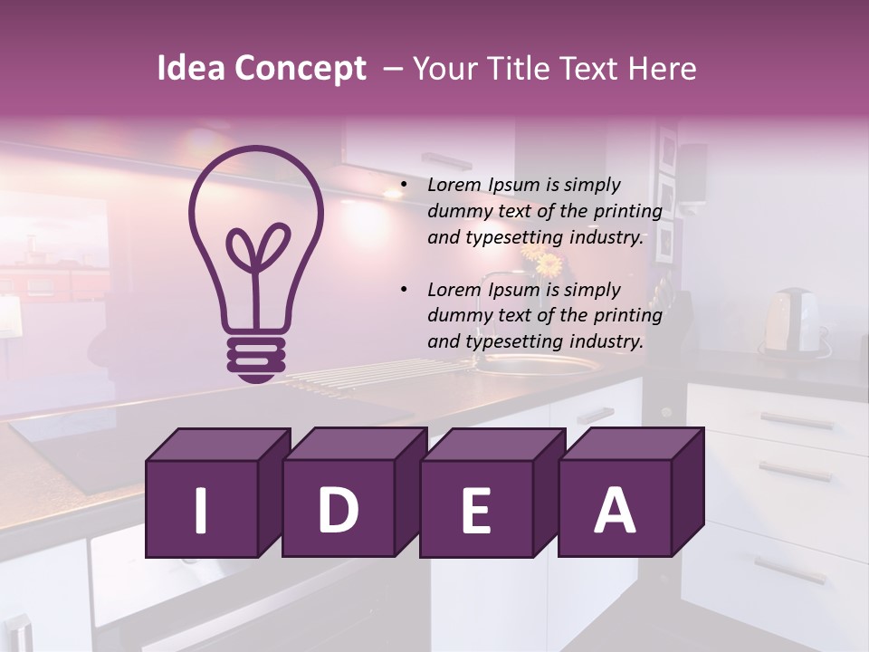 Indoor Light Kitchen PowerPoint Template