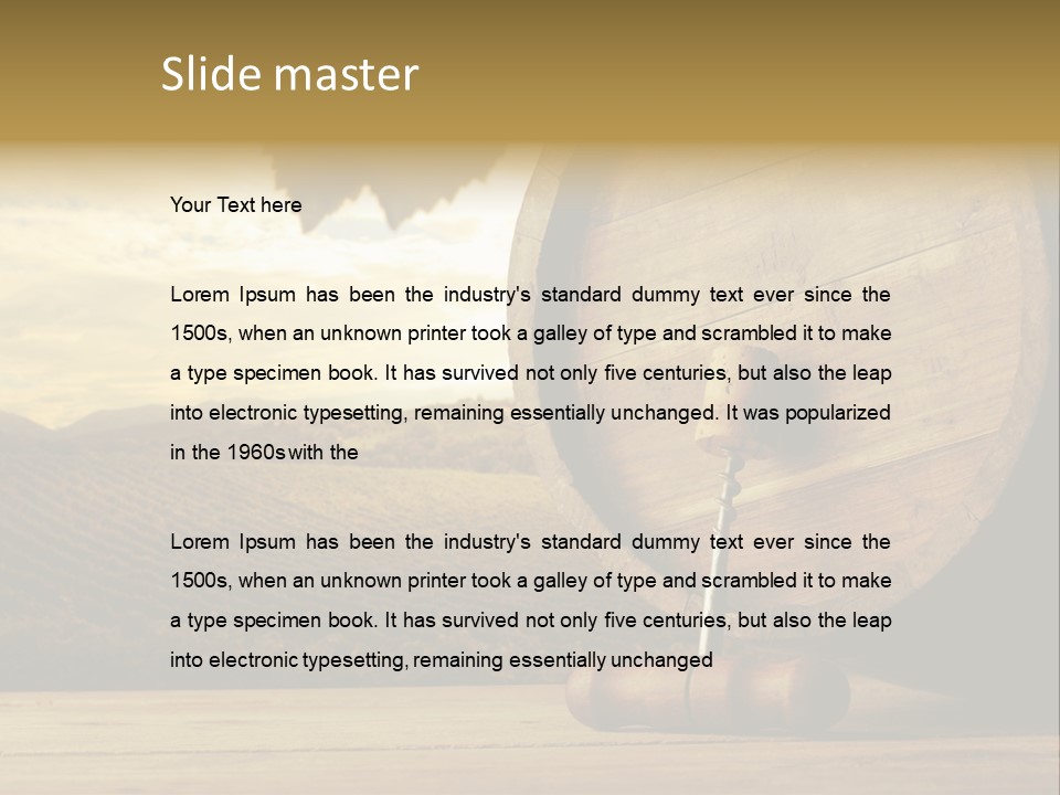 Nobody Wood Keg PowerPoint Template