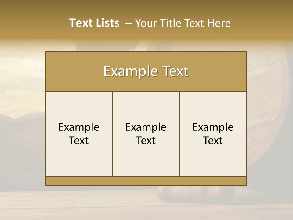 Nobody Wood Keg PowerPoint Template