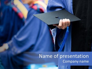 A Person In A Graduation Cap And Gown PowerPoint Template
